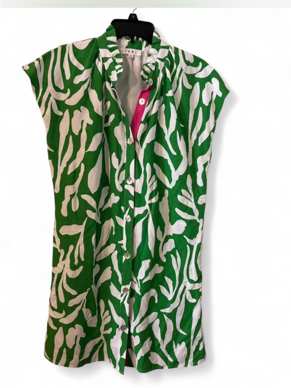 THML Green and White Patterned Mini Dress